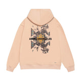 Amiri hoodie damaged oil painting sleeve print