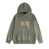 Amiri washed hoodie splashed paint skeleton washed distressed printing