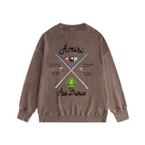 Amiri washed sweatshirt billiard cue printing washed and distressed