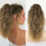 Women's Wigs High Temperature Silk Water Ripple Long Curly Hair Ponytail Hair Extensions Ponytail
