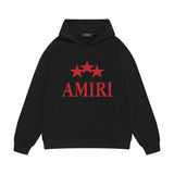 Amiri hoodie red five-pointed star print