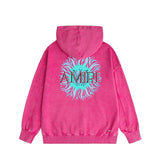 Amiri washed hoodie colorful sun washed distressed printing