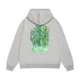 Amiri hoodie green leaf letter print