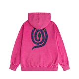 Amiri washed hoodie patchwork colorful snake washed distressed printing