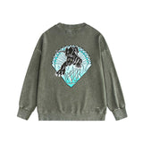 Amiri washed sweatshirt panther print washed old