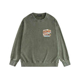 Amiri washed sweatshirt lake view oil painting printing washed and distressed