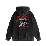 Amiri washed hoodie bull printing distressed printing