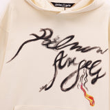 Palm Angels Hoodie Smoke Letter Flame Print Hooded Sweater
