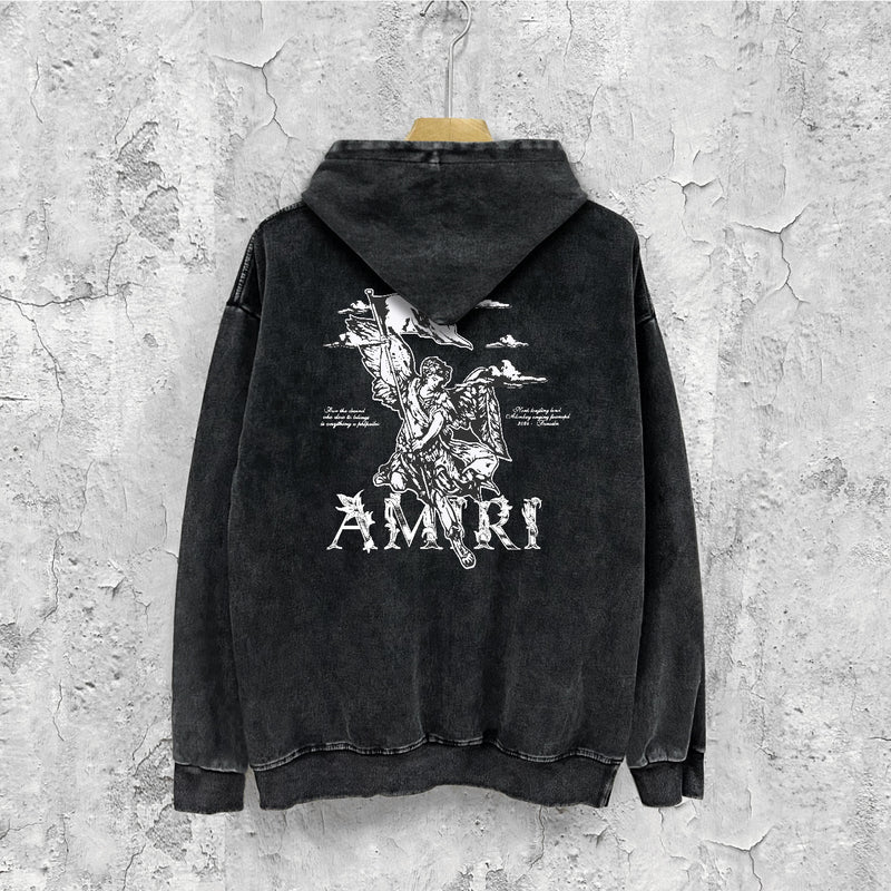 Amiri washed hoodie MA washed old print