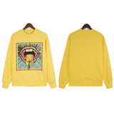 Palm Angels Sweatshirts Painted Mouth Logo Print Long Sleeve Crew Neck Sweater