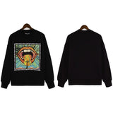 Palm Angels Sweatshirts Painted Mouth Logo Print Long Sleeve Crew Neck Sweater