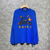 Amiri long sleeve shirts motorcycle skull printing