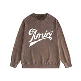 Amiri washed sweatshirt elegant letter printing washed and distressed
