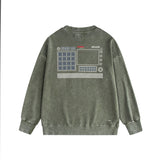 Amiri washed sweatshirt tv channel printing washed and distressed