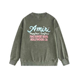 Amiri washed sweatshirt wine glass letterprinting washed and distressed