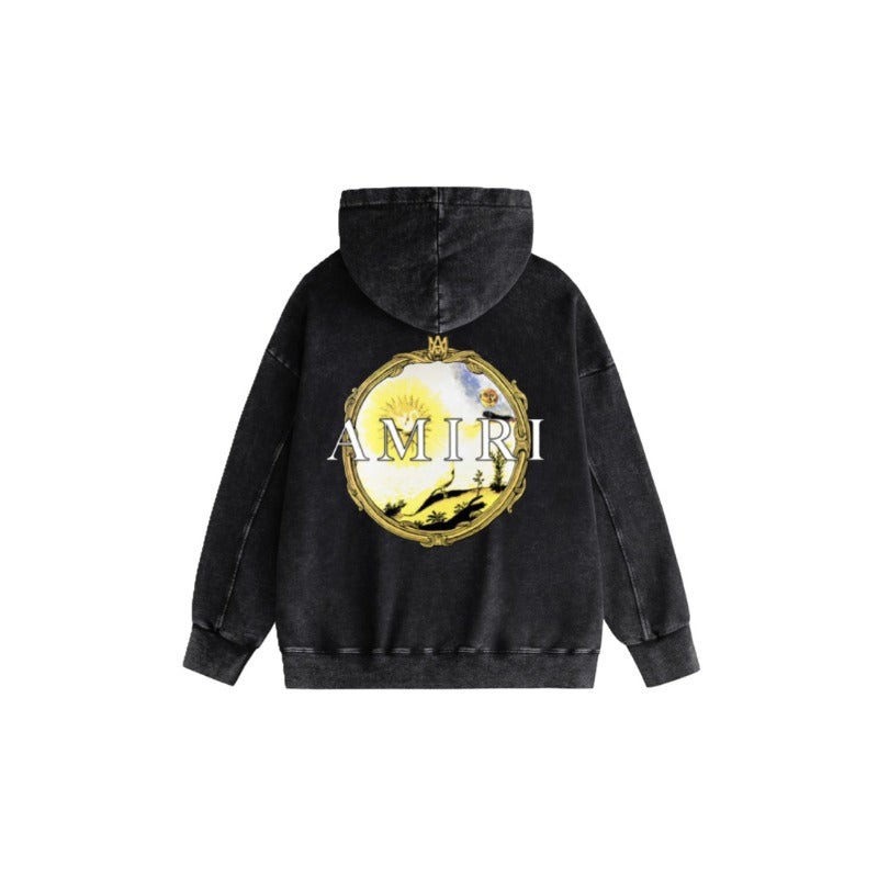 Amiri washed hoodie magic mirror printing