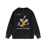 Amiri washed sweatshirt hollywood eagle printing washed and distressed
