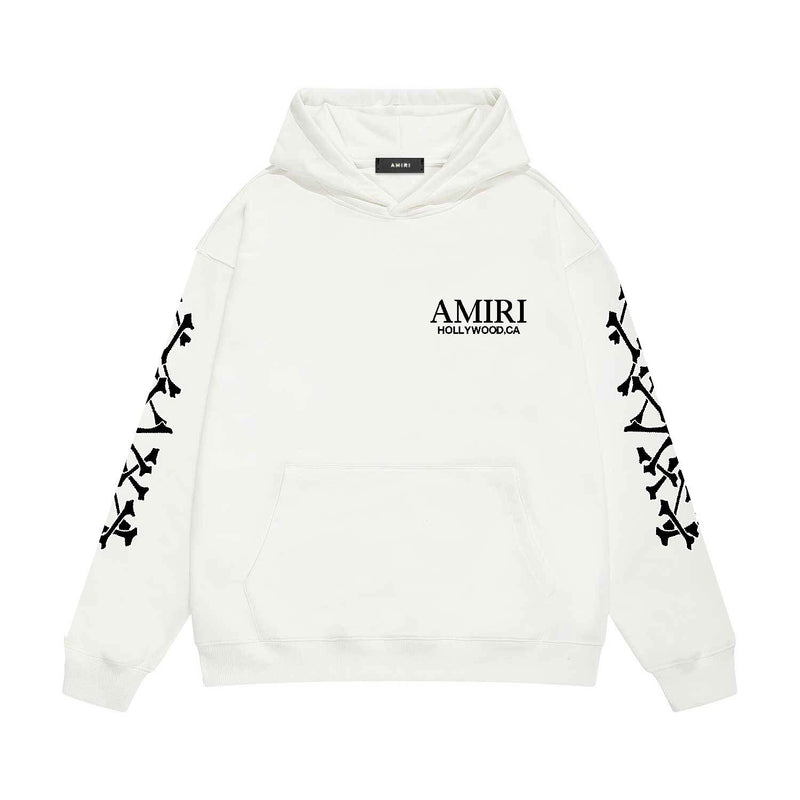 Amiri hoodie new bone sleeve printing