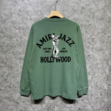 Amiri long sleeve shirts wolf music hand print