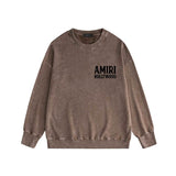 Amiri washed sweatshirt wolf music hand printed washed and distressed
