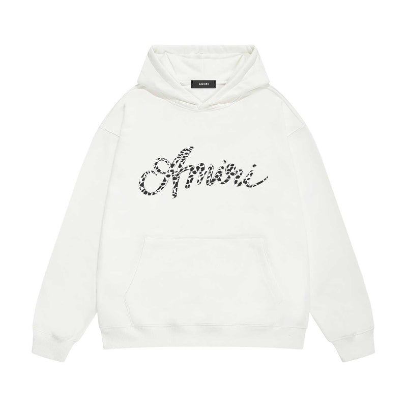 Amiri hoodie silver ring snake letterprinting