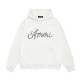 Amiri hoodie silver ring snake letterprinting