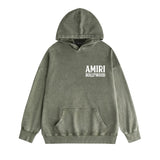 Amiri washed hoodie wolf music hand-made distressed printing