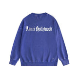 Amiri washed sweatshirt sanskrit printing washed and distressed