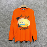 Amiri long sleeve shirts colorful dusk printing