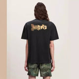 Palm Angels T Shirts Flame Letter Logo Short Sleeve T-Shirt