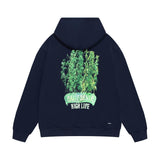 Amiri hoodie green leaf letter print