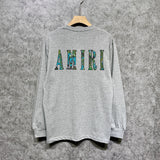 Amiri long sleeve shirts waist flower camouflage letterprinting