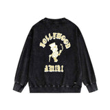 Amiri washed sweatshirt dice man printing washed and distressed