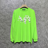 Amiri long sleeve shirts metallic glossy letterprinting