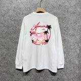 Amiri long sleeve shirts pink beach print
