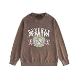 Amiri washed sweatshirt lion medal printing washed and distressed