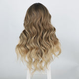 Women's Wigs Middle Part Lace Front Gradual Long Curly Synthetic Wig