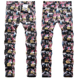 Mens Fashion Jeans Street mosaic 8836#