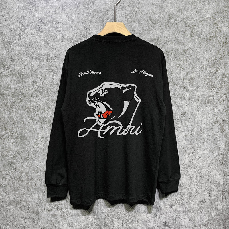 Amiri long sleeve shirts black panther printing