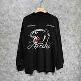 Amiri long sleeve shirts black panther printing