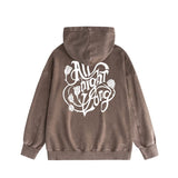 Amiri washed hoodie morning glory printing distressed printing