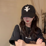 Y2k hot girl hat heavy industry cartoon rabbit washed hole baseball cap outdoor sunshade peaked cap