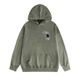 Amiri washed hoodie black panther distressed printing