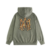 Amiri washed hoodie splashed paint skeleton washed distressed printing