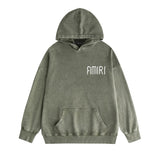 Amiri washed hoodie mottled spider distressed printing