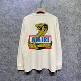 Amiri long sleeve shirts king cobra gold printing