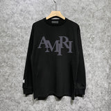Amiri long sleeve shirts all gray overlapping letterprinting