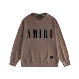 Amiri washed sweatshirt classic letter spider print washed old