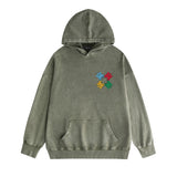 Amiri washed hoodie color block simple label set washed distressed printing