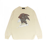 Amiri long sleeve shirts brown eagle printing